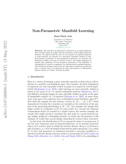 Non-Parametric Manifold Learning