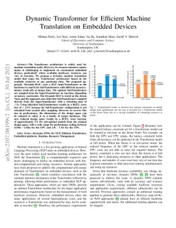 Dynamic Transformer for Efficient Machine Translation on Embedded
  Devices