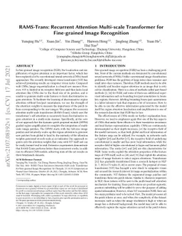 RAMS-Trans: Recurrent Attention Multi-scale Transformer forFine-grained
  Image Recognition