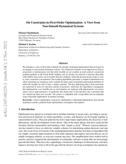 On Constraints in First-Order Optimization: A View from Non-Smooth
  Dynamical Systems