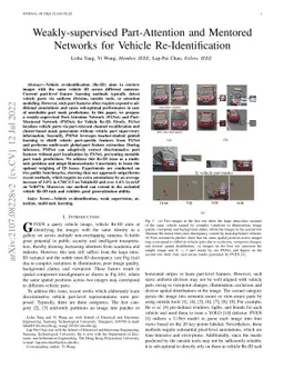 Weakly-supervised Part-Attention and Mentored Networks for Vehicle
  Re-Identification