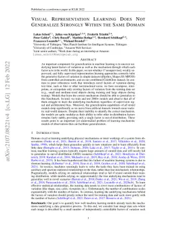 Visual Representation Learning Does Not Generalize Strongly Within the
  Same Domain