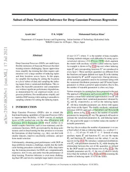 Subset-of-Data Variational Inference for Deep Gaussian-Processes
  Regression