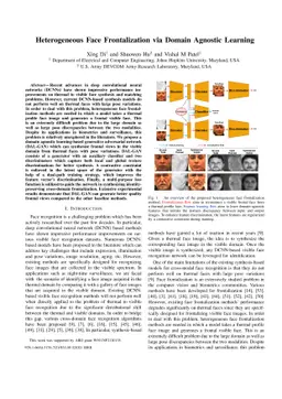Heterogeneous Face Frontalization via Domain Agnostic Learning