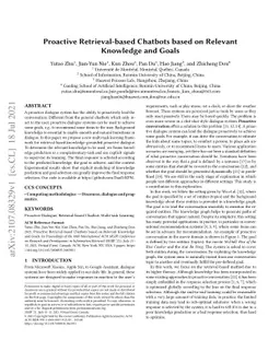 Proactive Retrieval-based Chatbots based on Relevant Knowledge and Goals