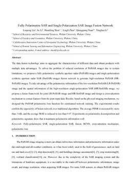 Fully Polarimetric SAR and Single-Polarization SAR Image Fusion Network