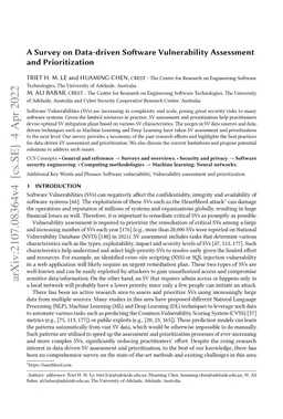 A Survey on Data-driven Software Vulnerability Assessment and
  Prioritization