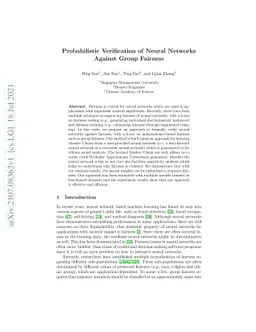 Probabilistic Verification of Neural Networks Against Group Fairness