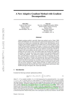 A New Adaptive Gradient Method with Gradient Decomposition