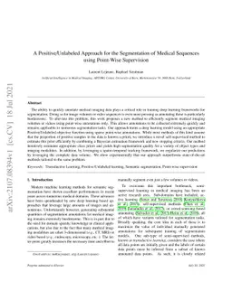 A Positive/Unlabeled Approach for the Segmentation of Medical Sequences
  using Point-Wise Supervision