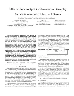 Effect of Input-output Randomness on Gameplay Satisfaction in
  Collectable Card Games
