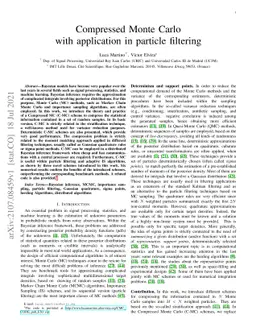 Compressed Monte Carlo with application in particle filtering