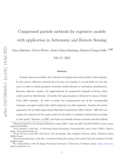 Compressed particle methods for expensive models with application in
  Astronomy and Remote Sensing