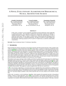 A Novel Evolutionary Algorithm for Hierarchical Neural Architecture
  Search