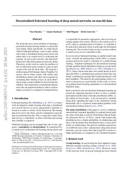 Decentralized federated learning of deep neural networks on non-iid data