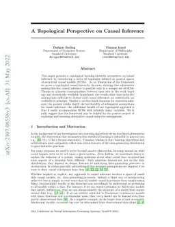 A Topological Perspective on Causal Inference