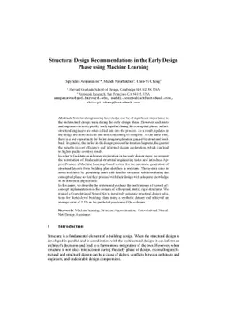 Structural Design Recommendations in the Early Design Phase using
  Machine Learning
