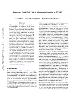 Structured World Belief for Reinforcement Learning in POMDP