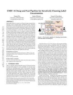 CHEF: A Cheap and Fast Pipeline for Iteratively Cleaning Label
  Uncertainties (Technical Report)