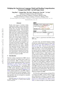 Bridging the Gap between Language Model and Reading Comprehension:
  Unsupervised MRC via Self-Supervision