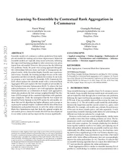 Learning-To-Ensemble by Contextual Rank Aggregation in E-Commerce