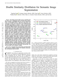 Double Similarity Distillation for Semantic Image Segmentation