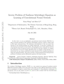 Inverse Problem of Nonlinear Schrödinger Equation as Learning of
  Convolutional Neural Network