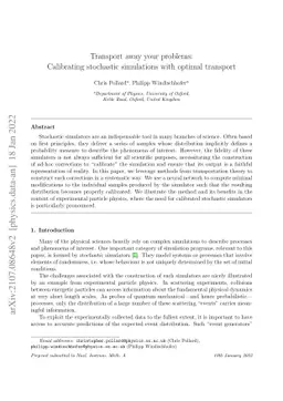 Transport away your problems: Calibrating stochastic simulations with
  optimal transport
