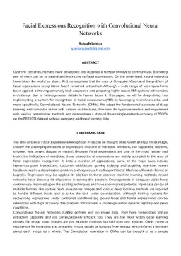 Facial Expressions Recognition with Convolutional Neural Networks