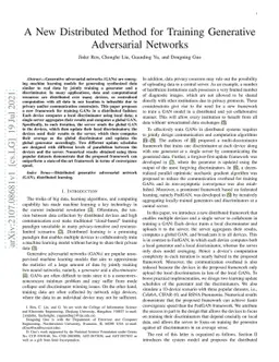 A New Distributed Method for Training Generative Adversarial Networks