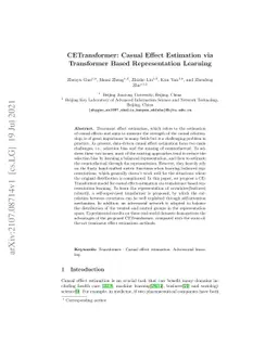 CETransformer: Casual Effect Estimation via Transformer Based
  Representation Learning