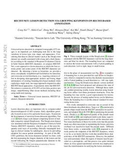 RECIST-Net: Lesion detection via grouping keypoints on RECIST-based
  annotation