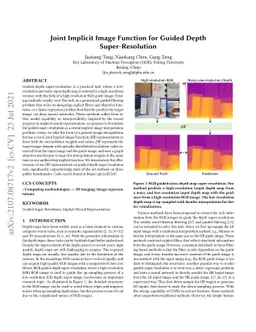 Joint Implicit Image Function for Guided Depth Super-Resolution