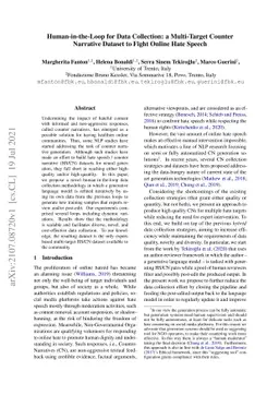 Human-in-the-Loop for Data Collection: a Multi-Target Counter Narrative
  Dataset to Fight Online Hate Speech