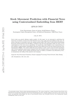 Stock Movement Prediction with Financial News using Contextualized
  Embedding from BERT