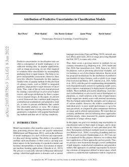 Attribution of Predictive Uncertainties in Classification Models