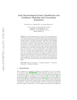 Joint Dermatological Lesion Classification and Confidence Modeling with
  Uncertainty Estimation
