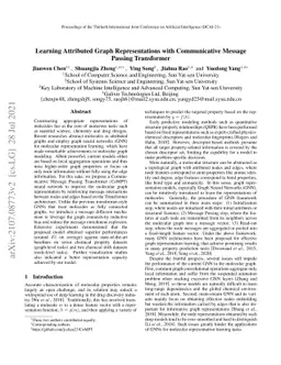 Learning Attributed Graph Representations with Communicative Message
  Passing Transformer