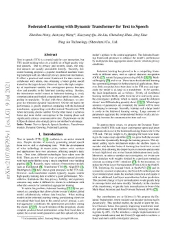 Federated Learning with Dynamic Transformer for Text to Speech
