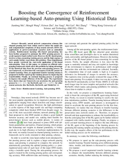 Boosting the Convergence of Reinforcement Learning-based Auto-pruning
  Using Historical Data