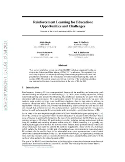 Reinforcement Learning for Education: Opportunities and Challenges