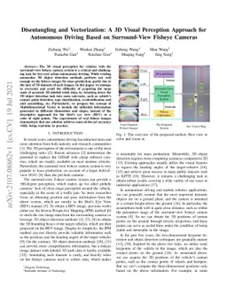 Disentangling and Vectorization: A 3D Visual Perception Approach for
  Autonomous Driving Based on Surround-View Fisheye Cameras