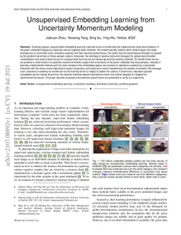 Unsupervised Embedding Learning from Uncertainty Momentum Modeling