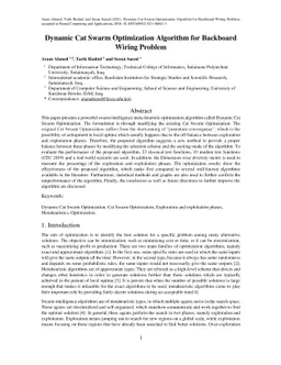 Dynamic Cat Swarm Optimization Algorithm for Backboard Wiring Problem