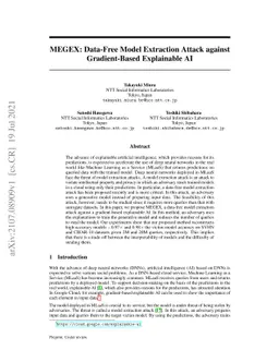 MEGEX: Data-Free Model Extraction Attack against Gradient-Based
  Explainable AI