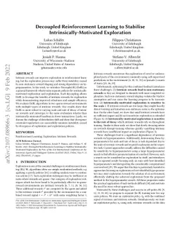 Decoupled Reinforcement Learning to Stabilise Intrinsically-Motivated
  Exploration