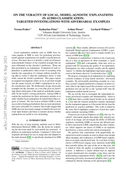 On the Veracity of Local, Model-agnostic Explanations in Audio
  Classification: Targeted Investigations with Adversarial Examples