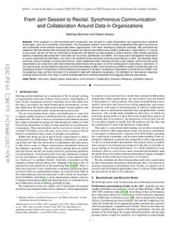 From Jam Session to Recital: Synchronous Communication and Collaboration
  Around Data in Organizations