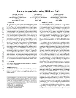 Stock price prediction using BERT and GAN