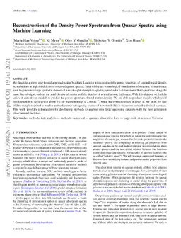 Reconstruction of the Density Power Spectrum from Quasar Spectra using
  Machine Learning